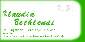 klaudia bethlendi business card